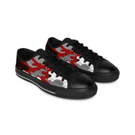 Red Black Grey Camouflage Men's Sneakers