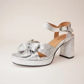 Sam Silver Leather Heels