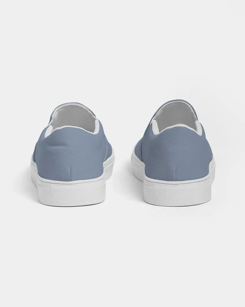 Shaded Pale Pastel Blue Gray Slip-On Canvas Sneakers | Men's | C30M15Y0K30