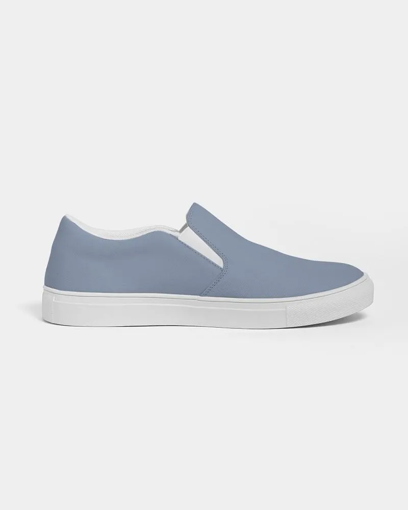 Shaded Pale Pastel Blue Gray Slip-On Canvas Sneakers | Men's | C30M15Y0K30