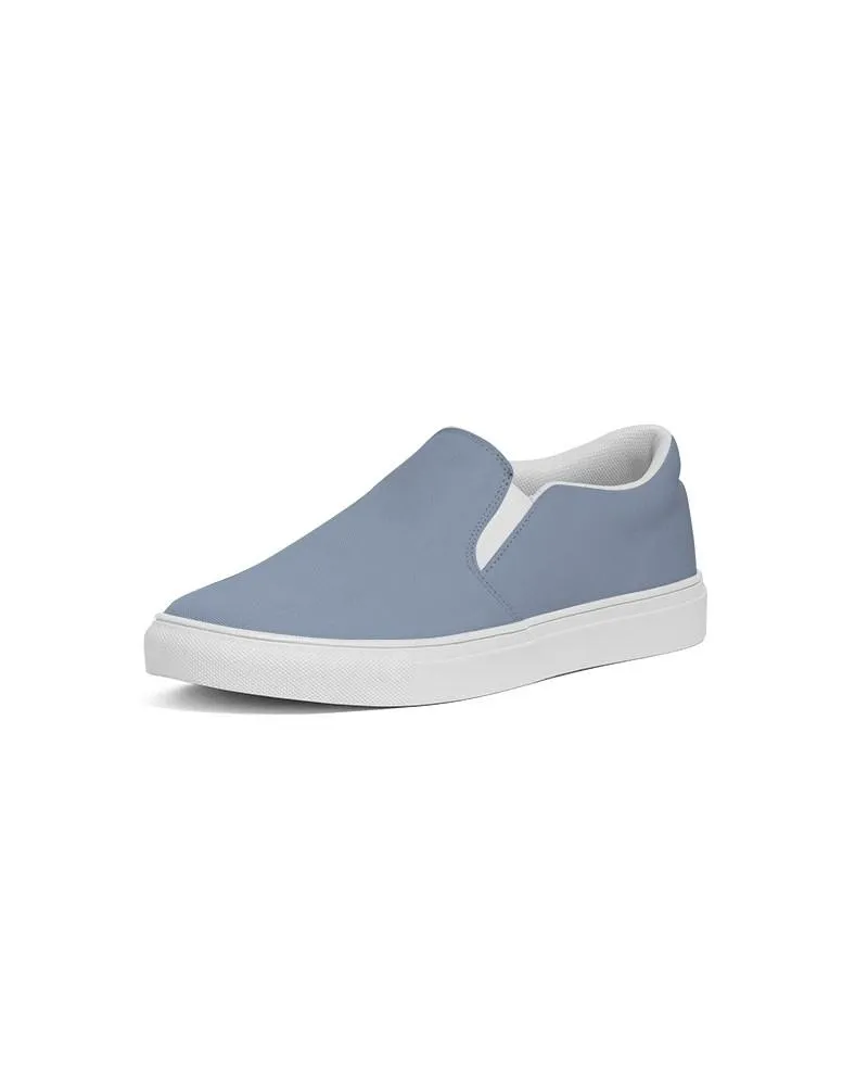 Shaded Pale Pastel Blue Gray Slip-On Canvas Sneakers | Men's | C30M15Y0K30