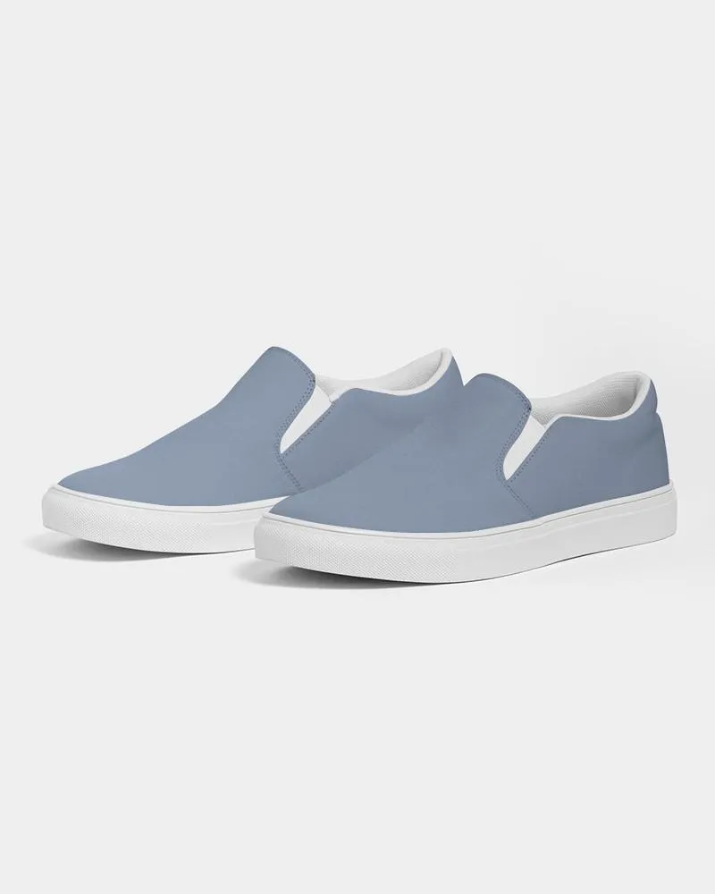 Shaded Pale Pastel Blue Gray Slip-On Canvas Sneakers | Men's | C30M15Y0K30