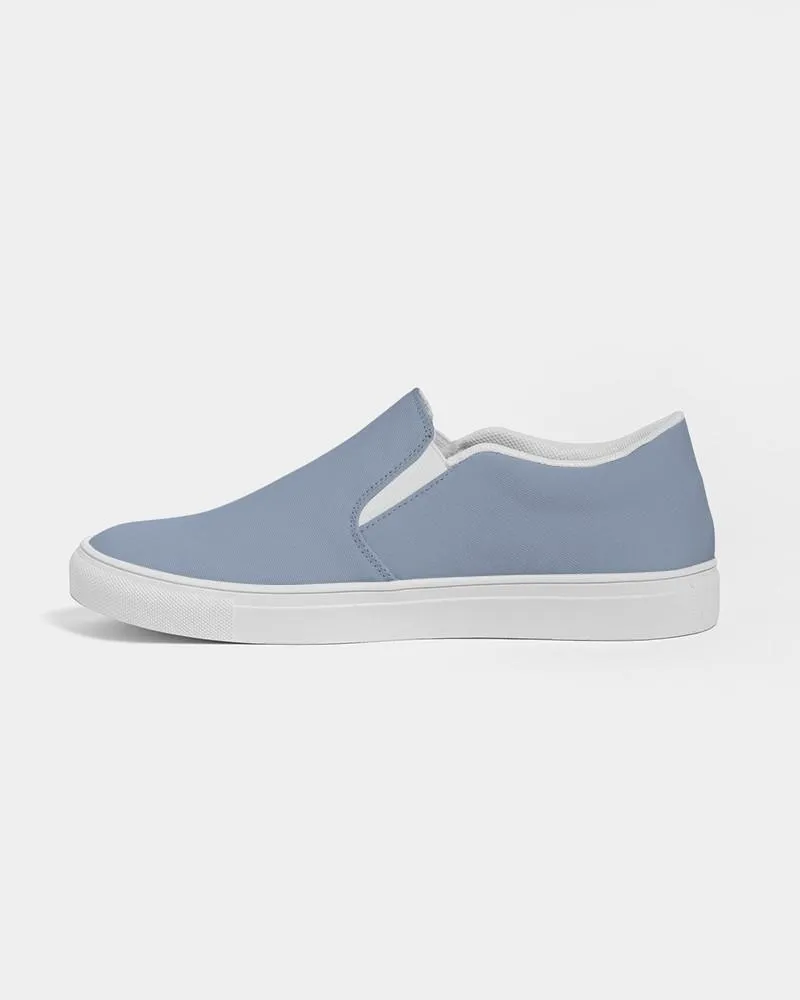 Shaded Pale Pastel Blue Gray Slip-On Canvas Sneakers | Men's | C30M15Y0K30