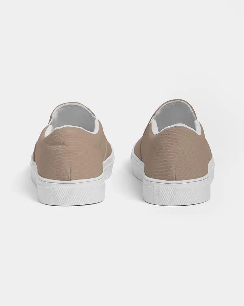 Shaded Pale Pastel Orange Brown Slip-On Canvas Sneakers | Women's | C0M22Y30K30