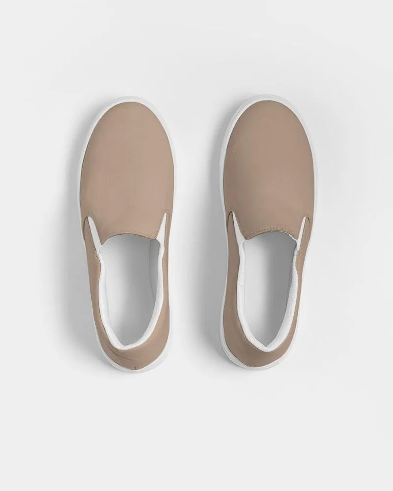 Shaded Pale Pastel Orange Brown Slip-On Canvas Sneakers | Women's | C0M22Y30K30