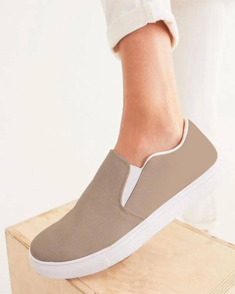 Shaded Pale Pastel Orange Brown Slip-On Canvas Sneakers | Women's | C0M22Y30K30