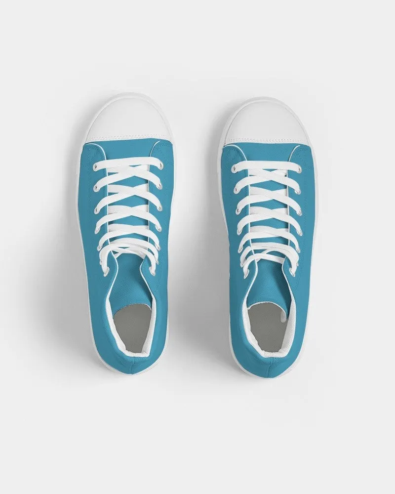 Shaded Pastel Cyan High-Top Canvas Sneakers | Men's | C60M0Y0K30