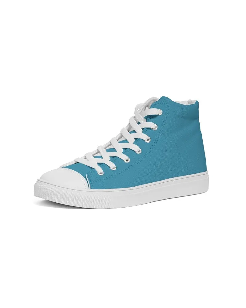 Shaded Pastel Cyan High-Top Canvas Sneakers | Men's | C60M0Y0K30