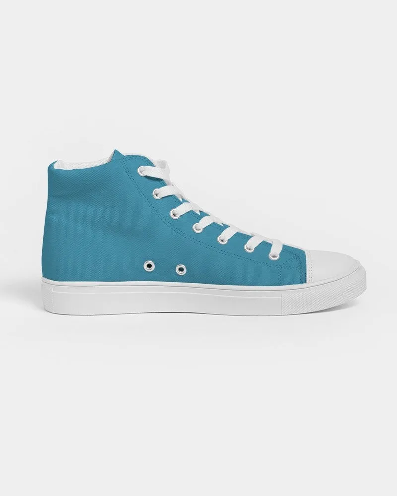 Shaded Pastel Cyan High-Top Canvas Sneakers | Men's | C60M0Y0K30