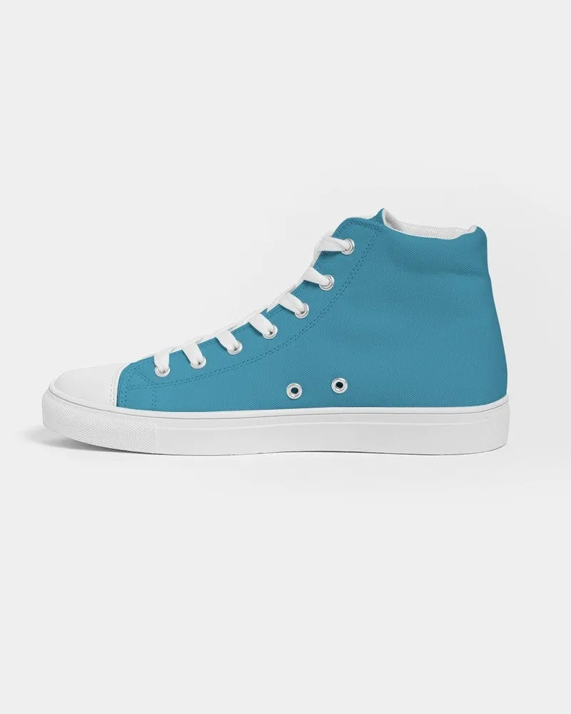 Shaded Pastel Cyan High-Top Canvas Sneakers | Men's | C60M0Y0K30