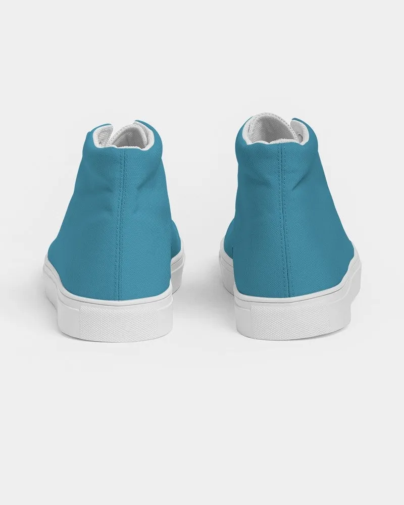 Shaded Pastel Cyan High-Top Canvas Sneakers | Men's | C60M0Y0K30