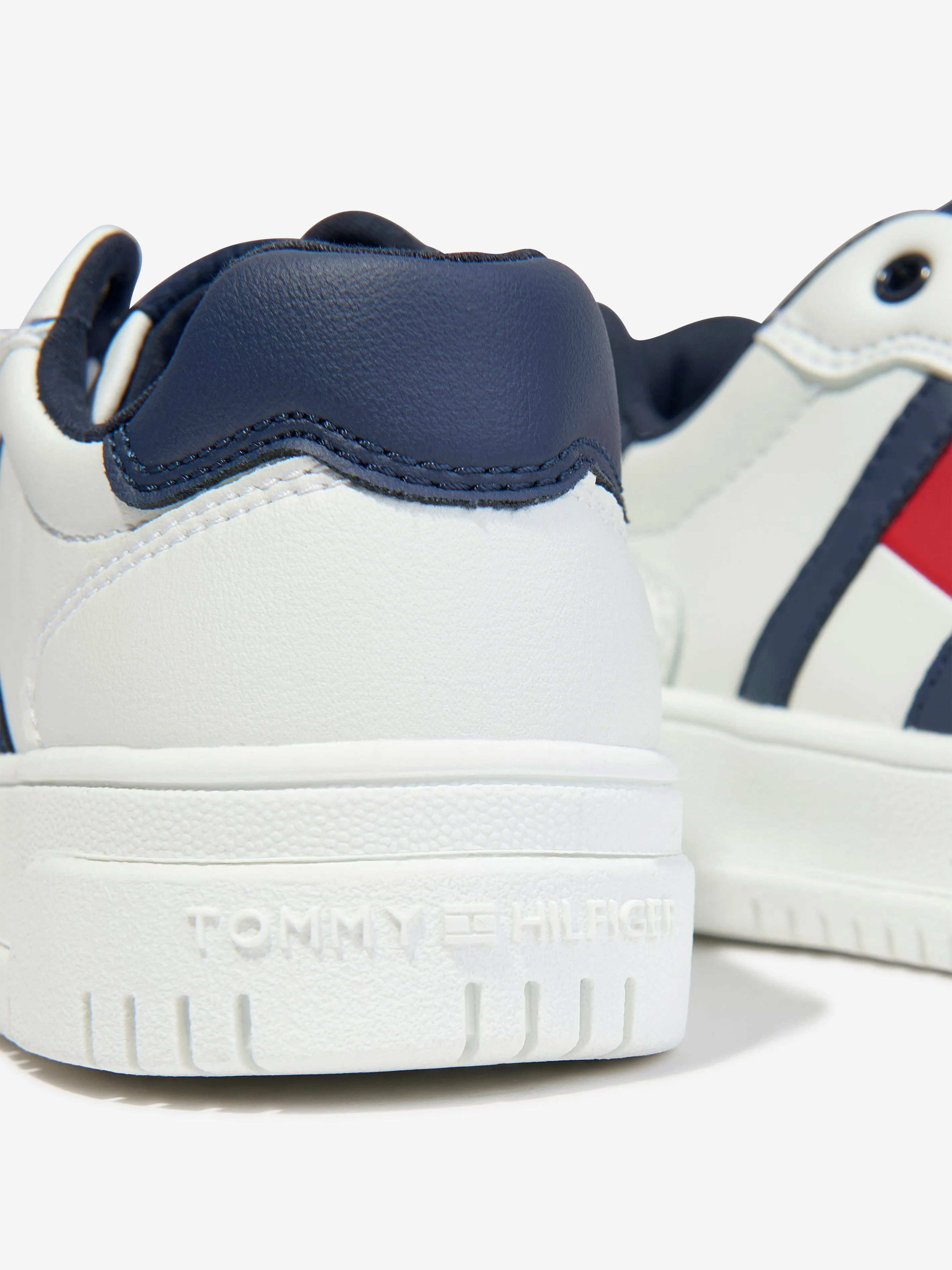 Tommy Hilfiger Kids Flag Low Cut Lace-Up Trainers in White