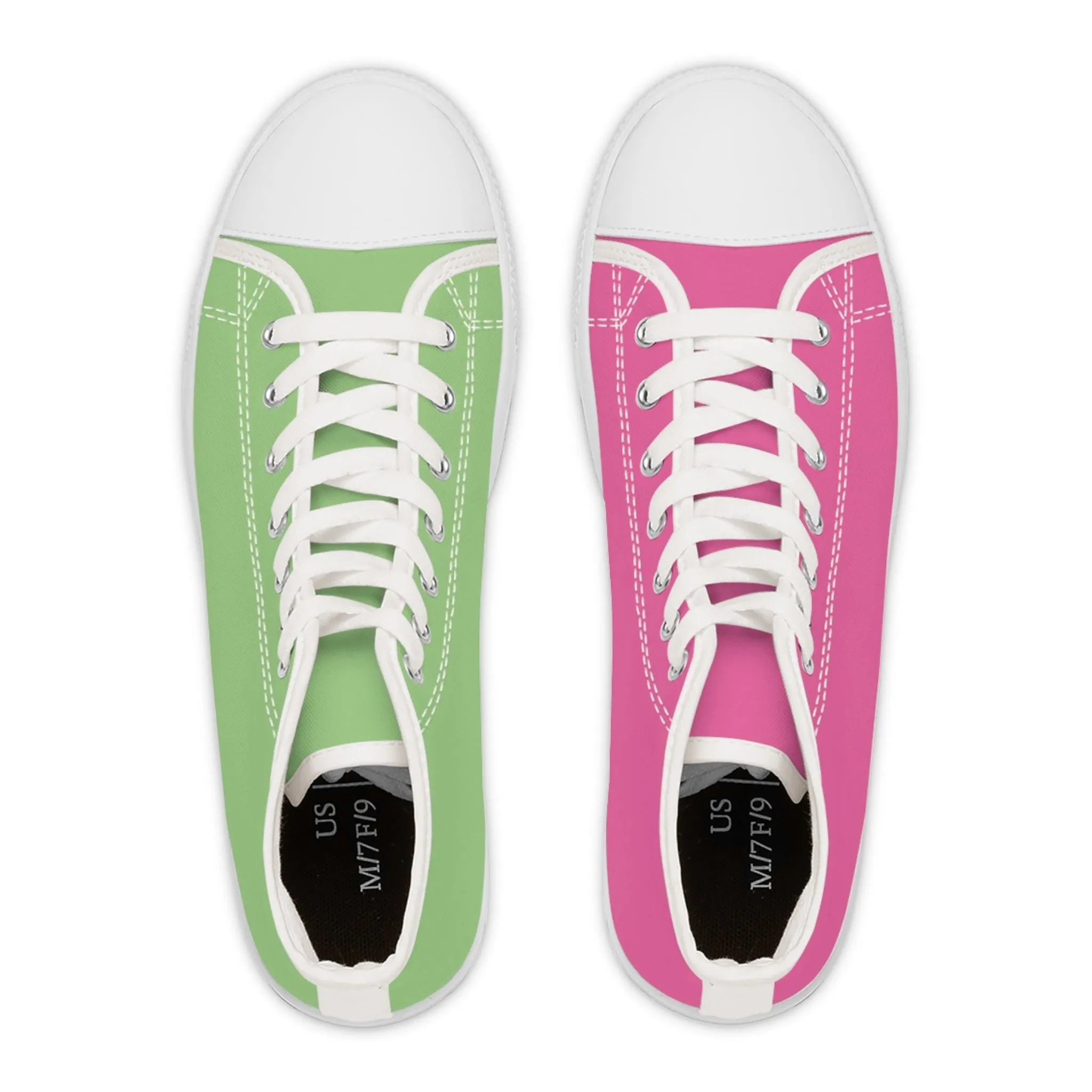 Women's Pink & Green Mismatched High Top Sneakers