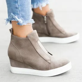 Women's wedge sneakers fashion high top sneakers boots