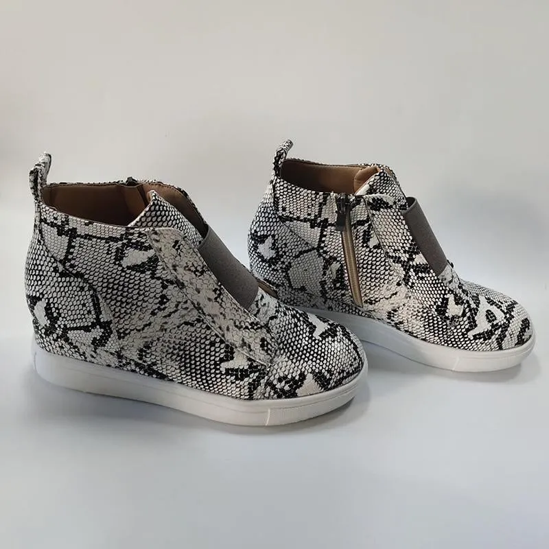 Women's wedge sneakers fashion high top sneakers boots