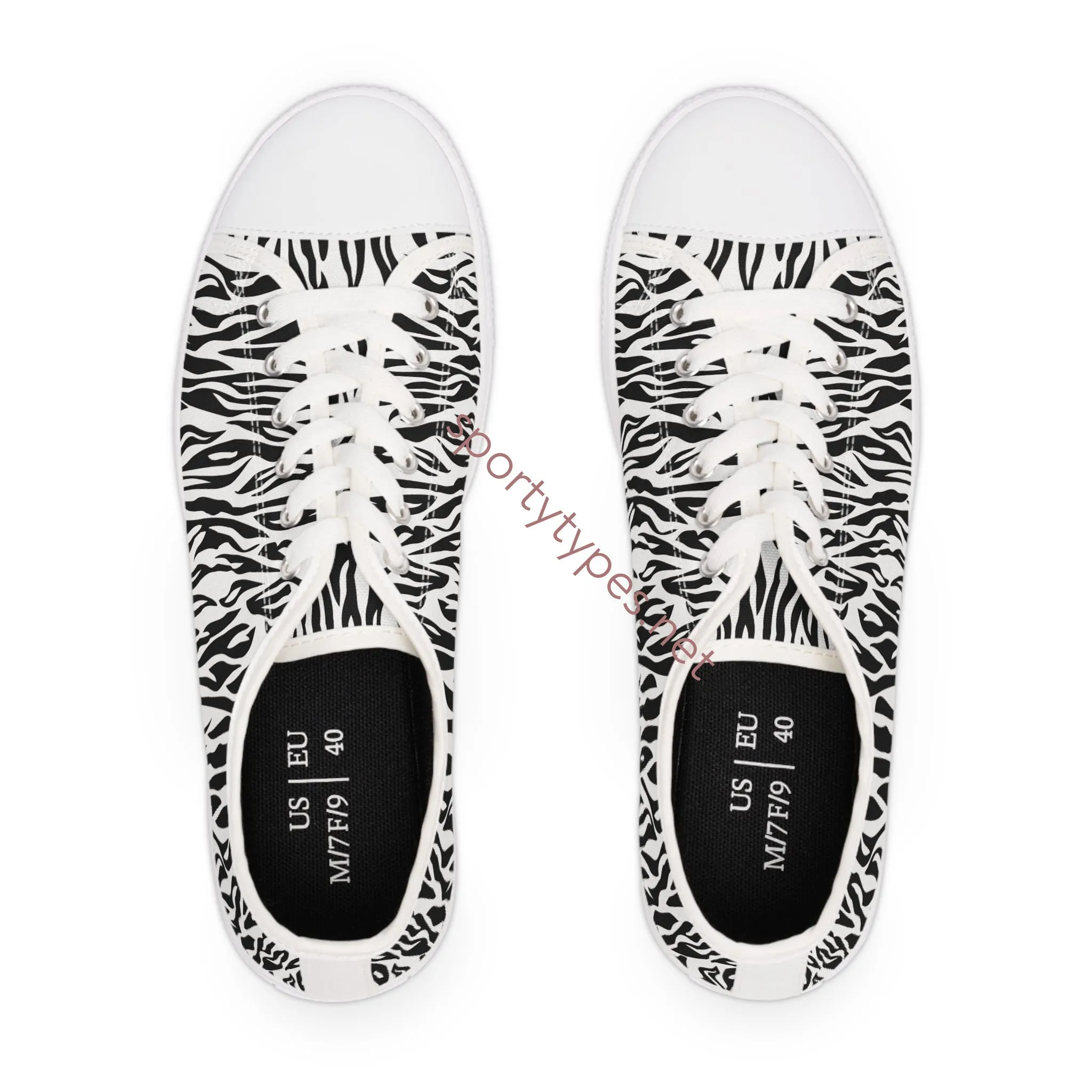 Women's Zebra Low Top Canvas Sneakers