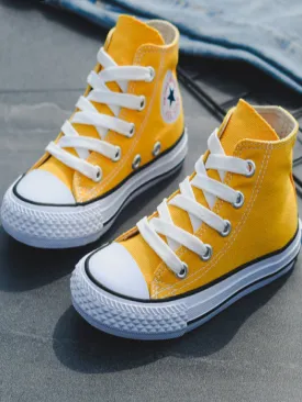 Yellow High Top Canvas Sneakers By Liv and Mia